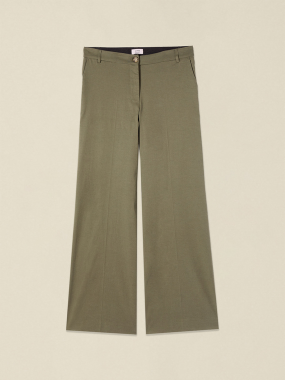 Pantaloni palazzo in twill misto cotone