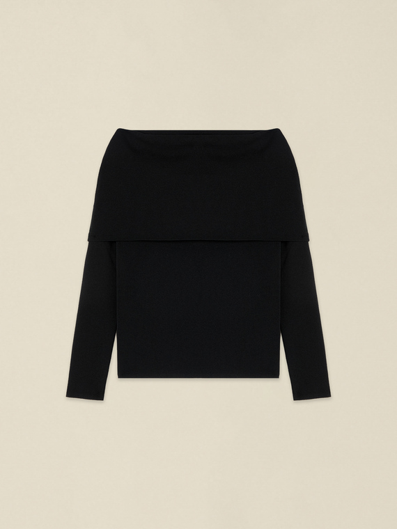 Jersey off-shoulders con vuelta