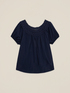 Blusa in mussola con pizzo image number 3