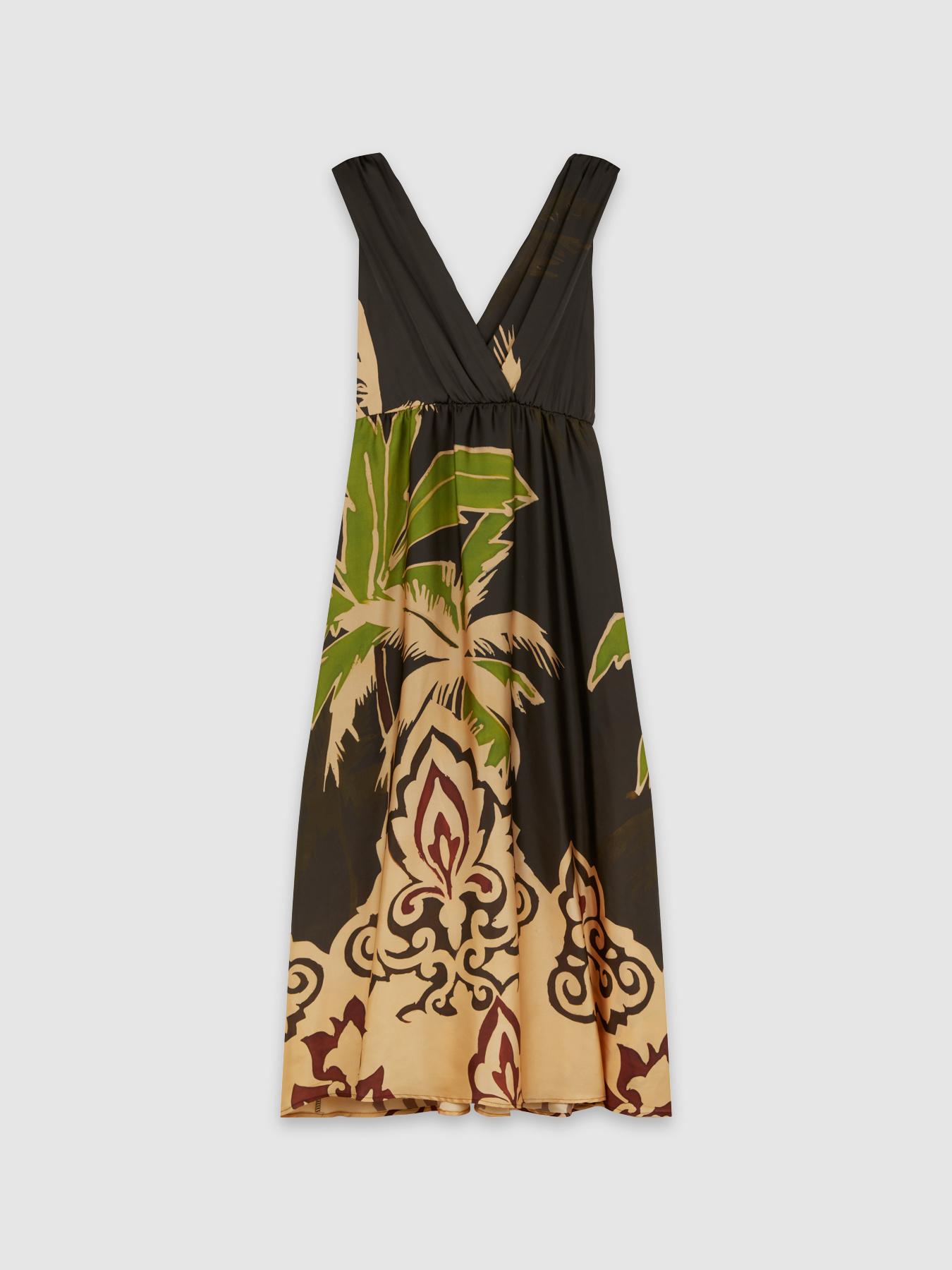 Langes Kleid aus gemustertem Satin image number 3