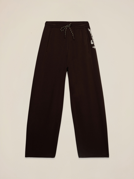 Soft touch joggers with lace patch