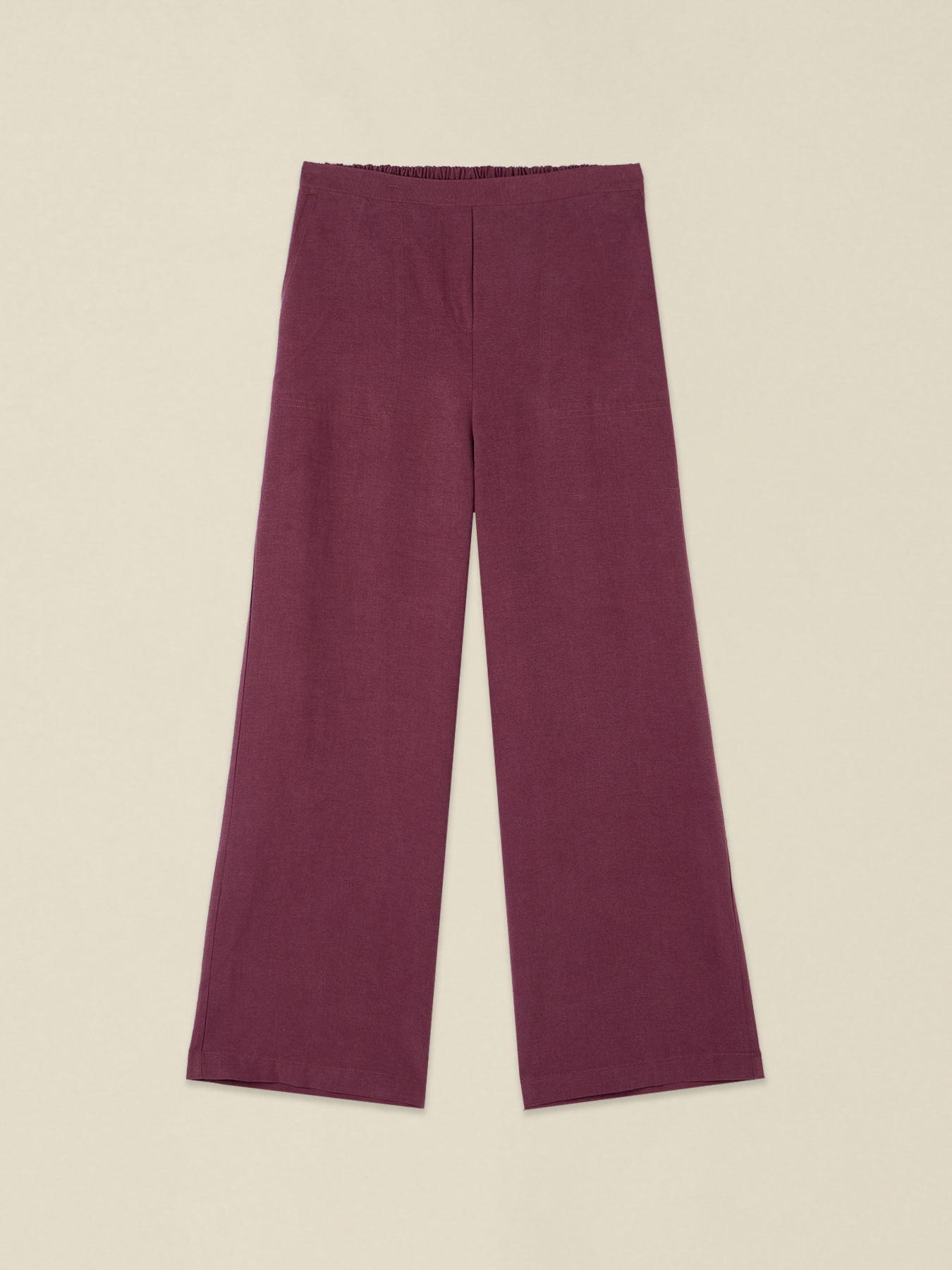 Wide-leg linen blend trousers image number 4