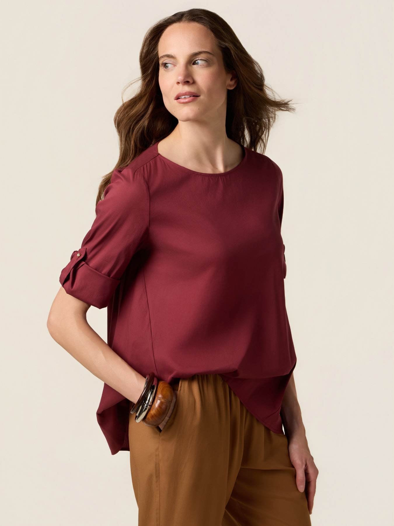 Chemisier ample en m&eacute;lange de coton image number 0