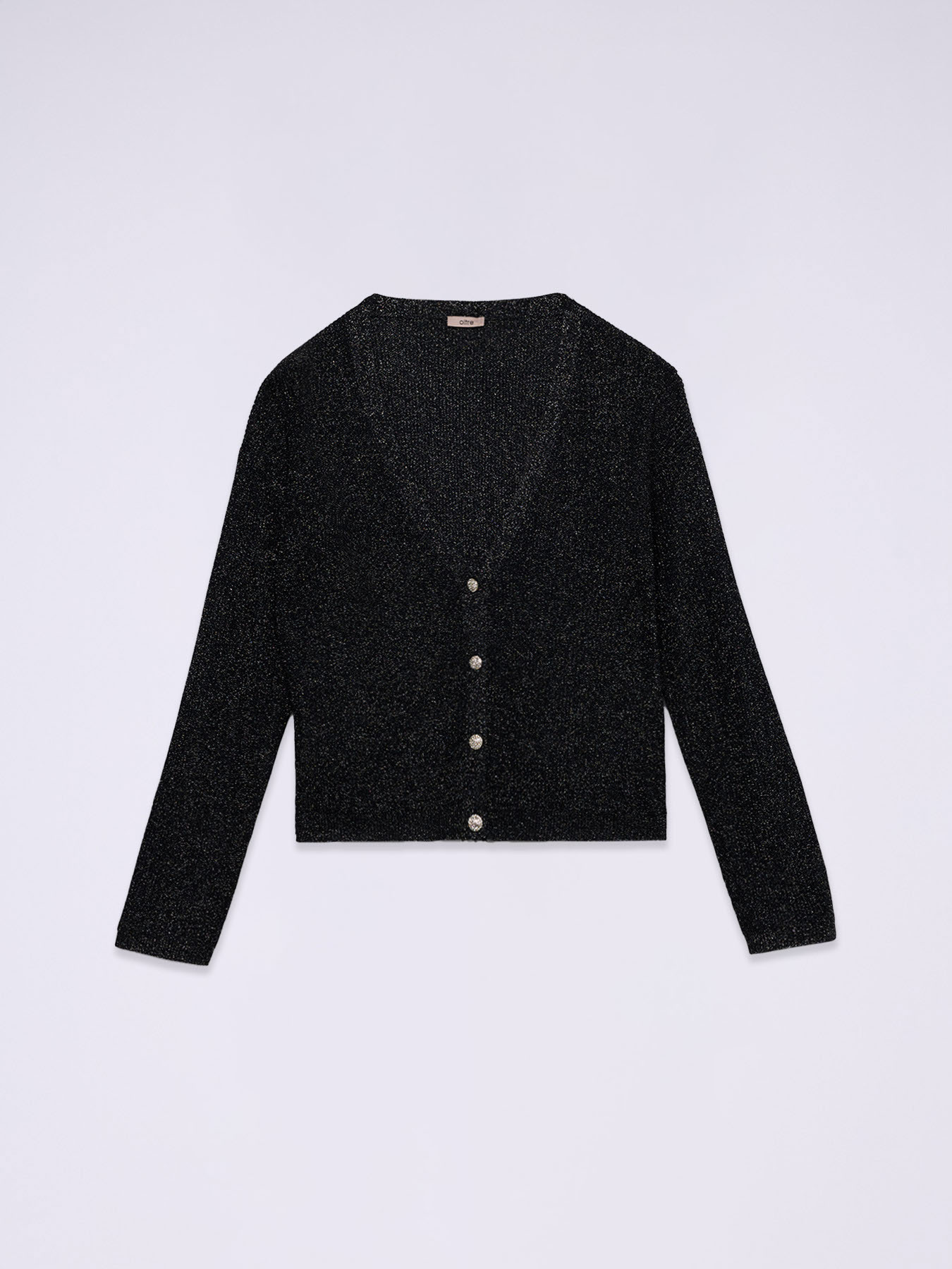 Cardigan lurex con bottoni gioiello image number 3