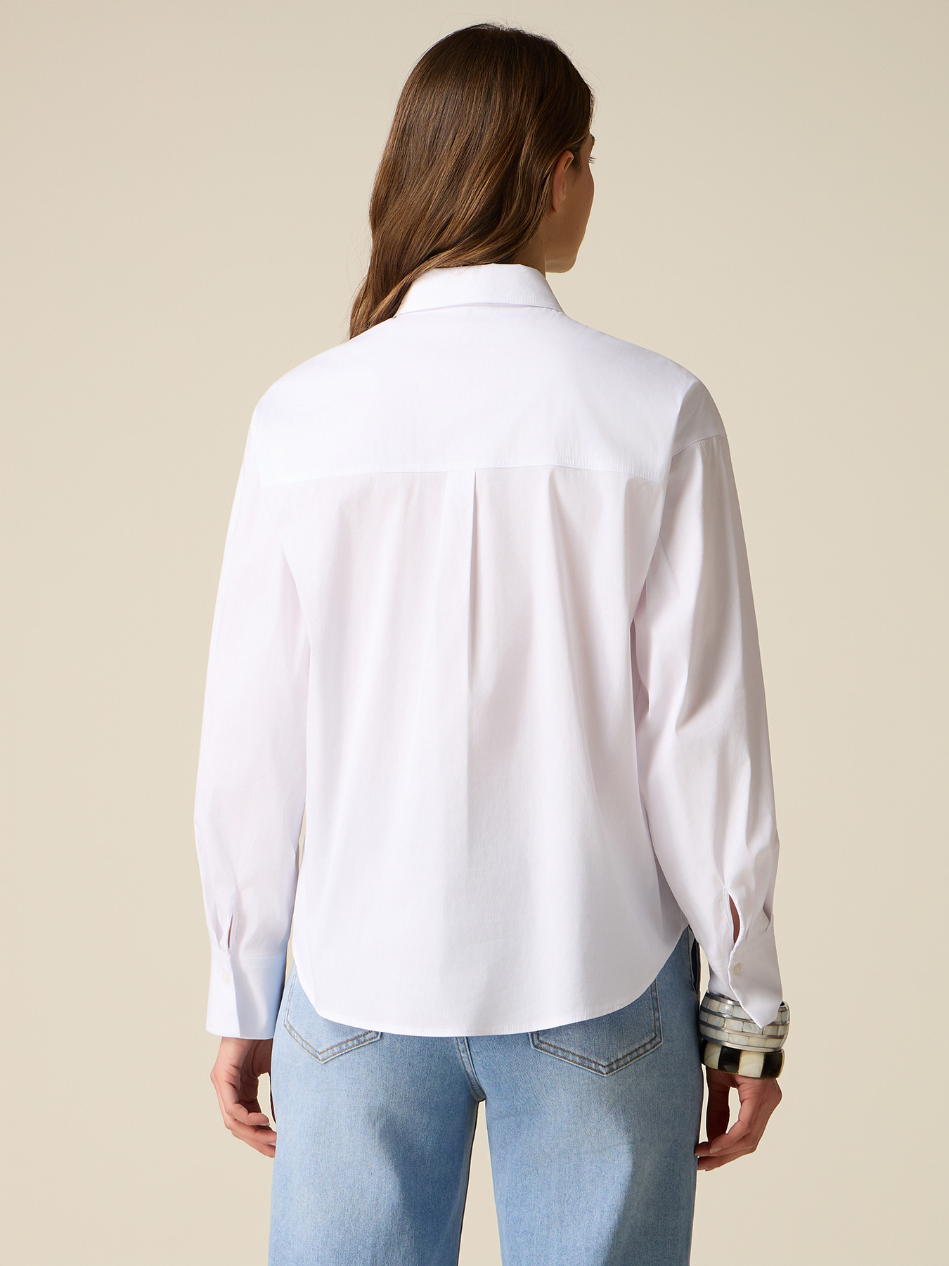 Camisa de popelina con bordado de joya image number 1