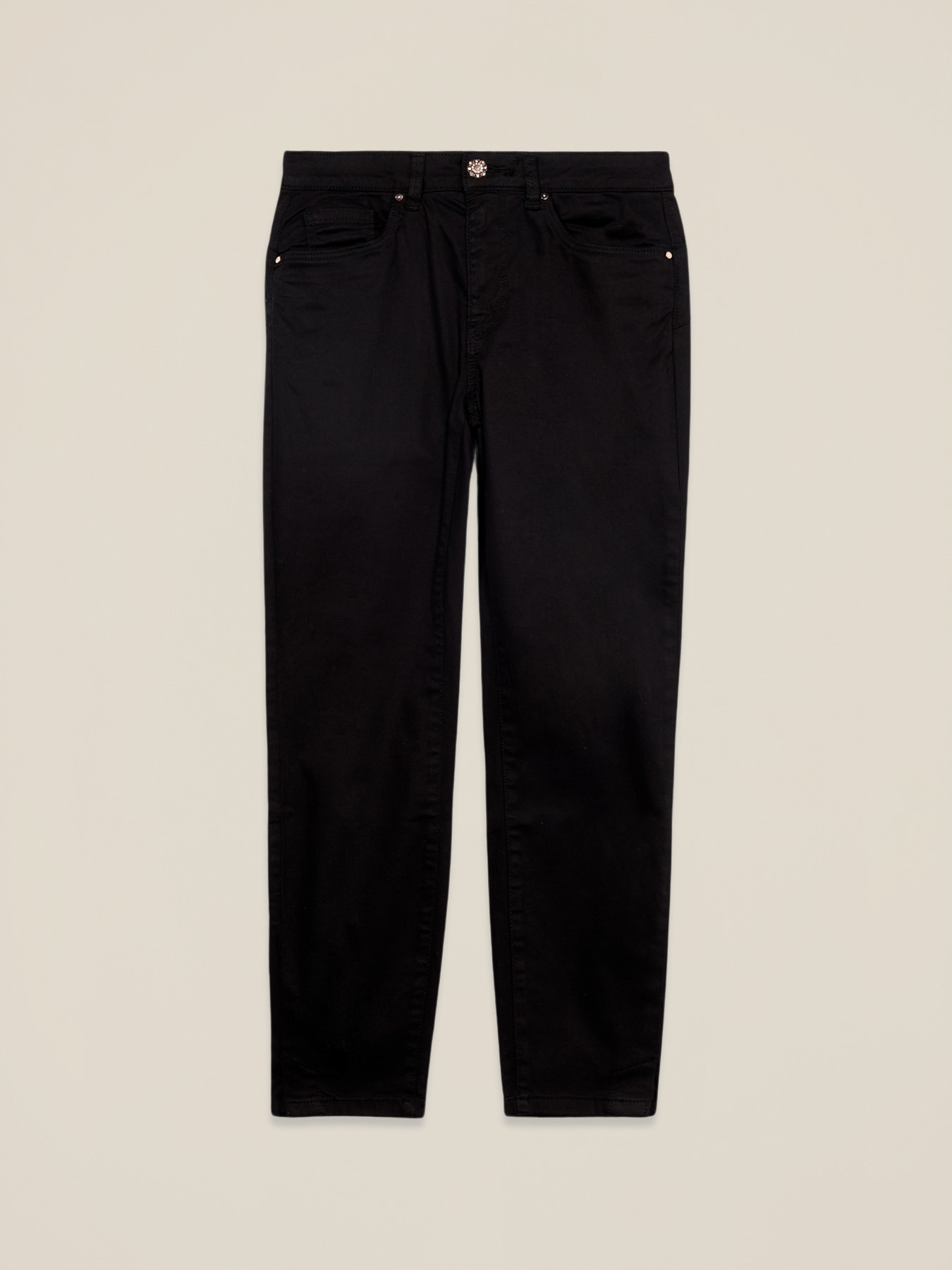 Regular trousers in mixed lyocell fabric image number 0