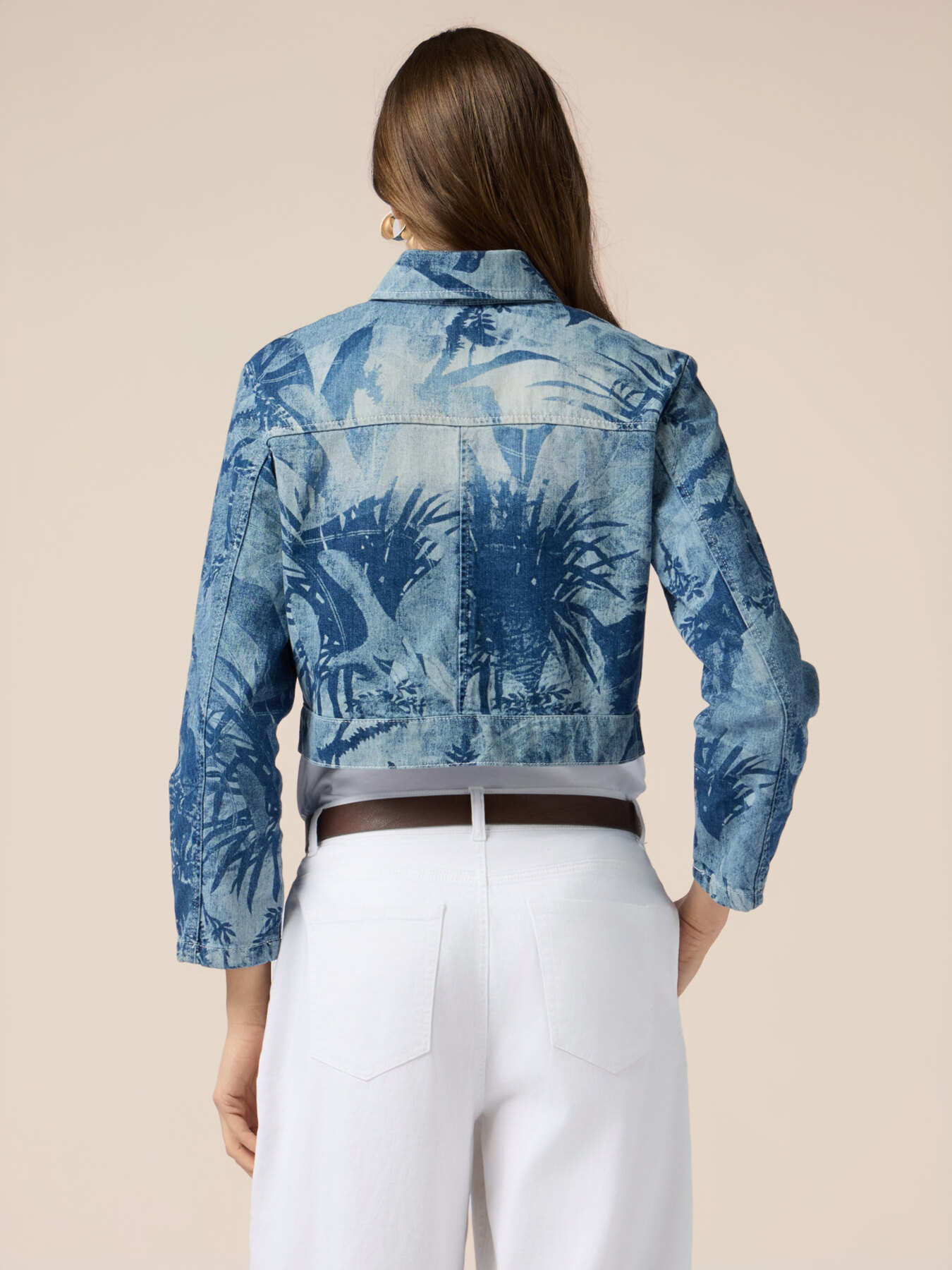 Giubbotto corto in denim stampato image number 1