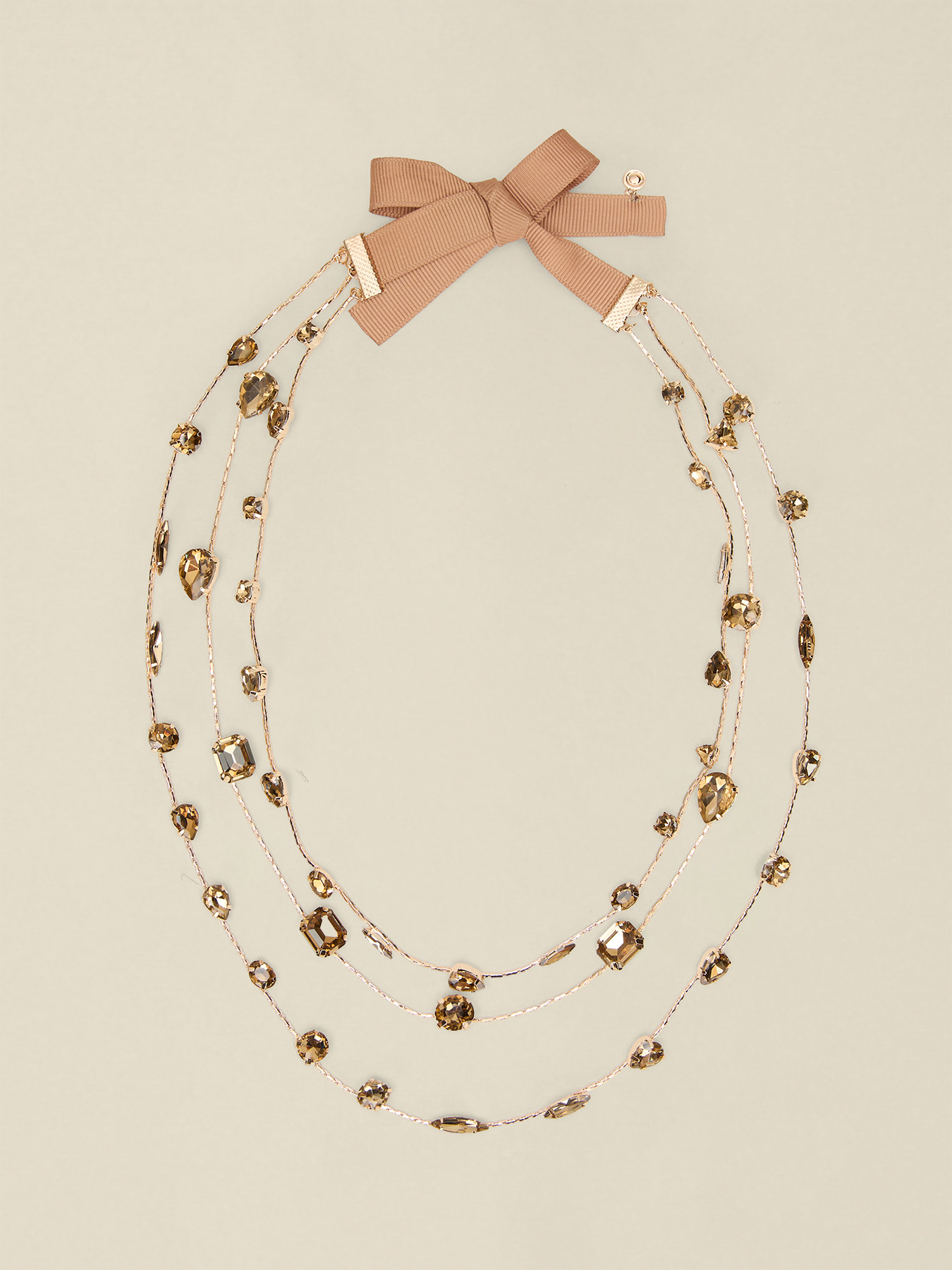 Collana multifilo con cristalli image number 1