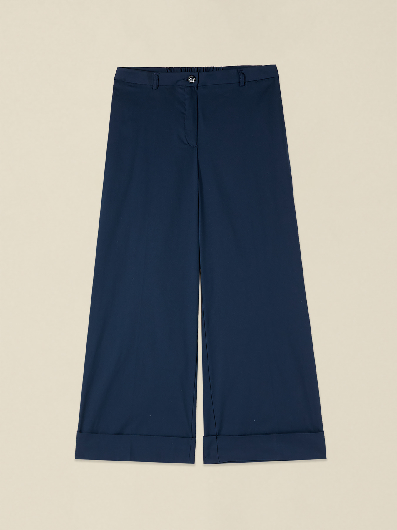 Cotton blend cropped trousers image number 4