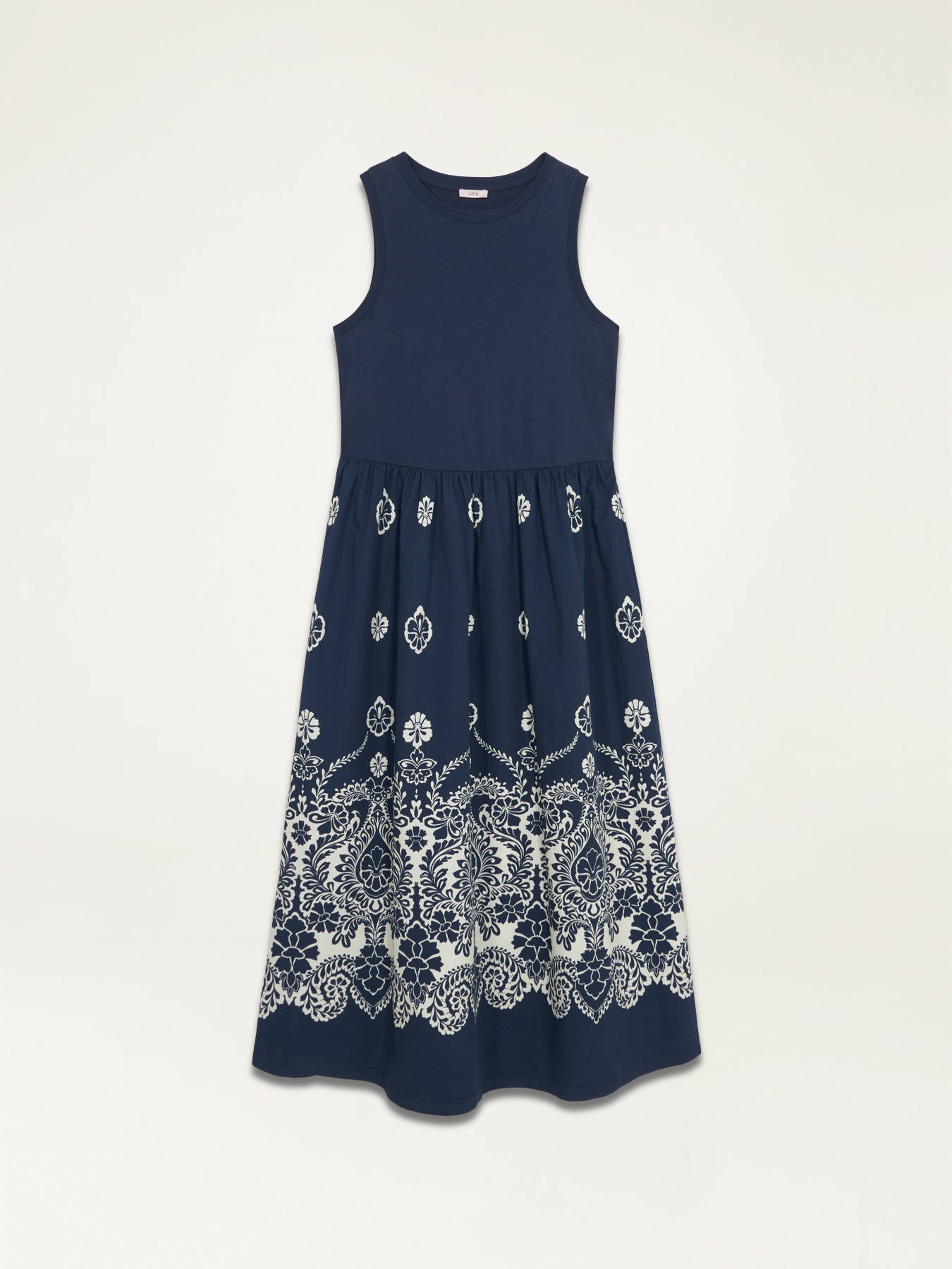 Langes Kleid mit gemustertem Rock image number 4