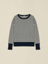 Gestreifter Pullover aus Cashmere-Mix mit Juwelenkn&ouml;pfen image number 3