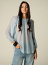 Blouse in silk blend voile with ruffle image number 0