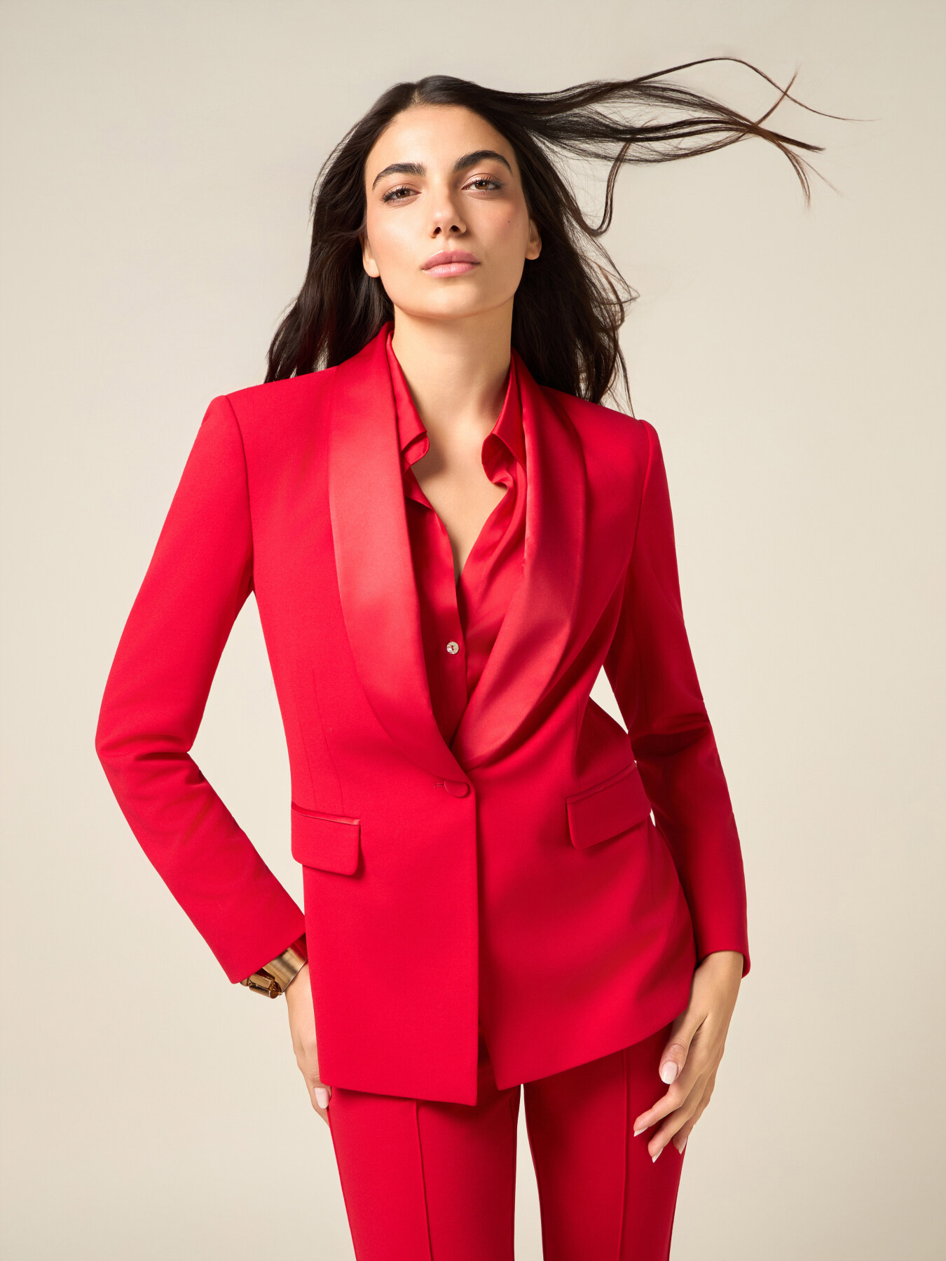 Crepe fabric blazer image number 0