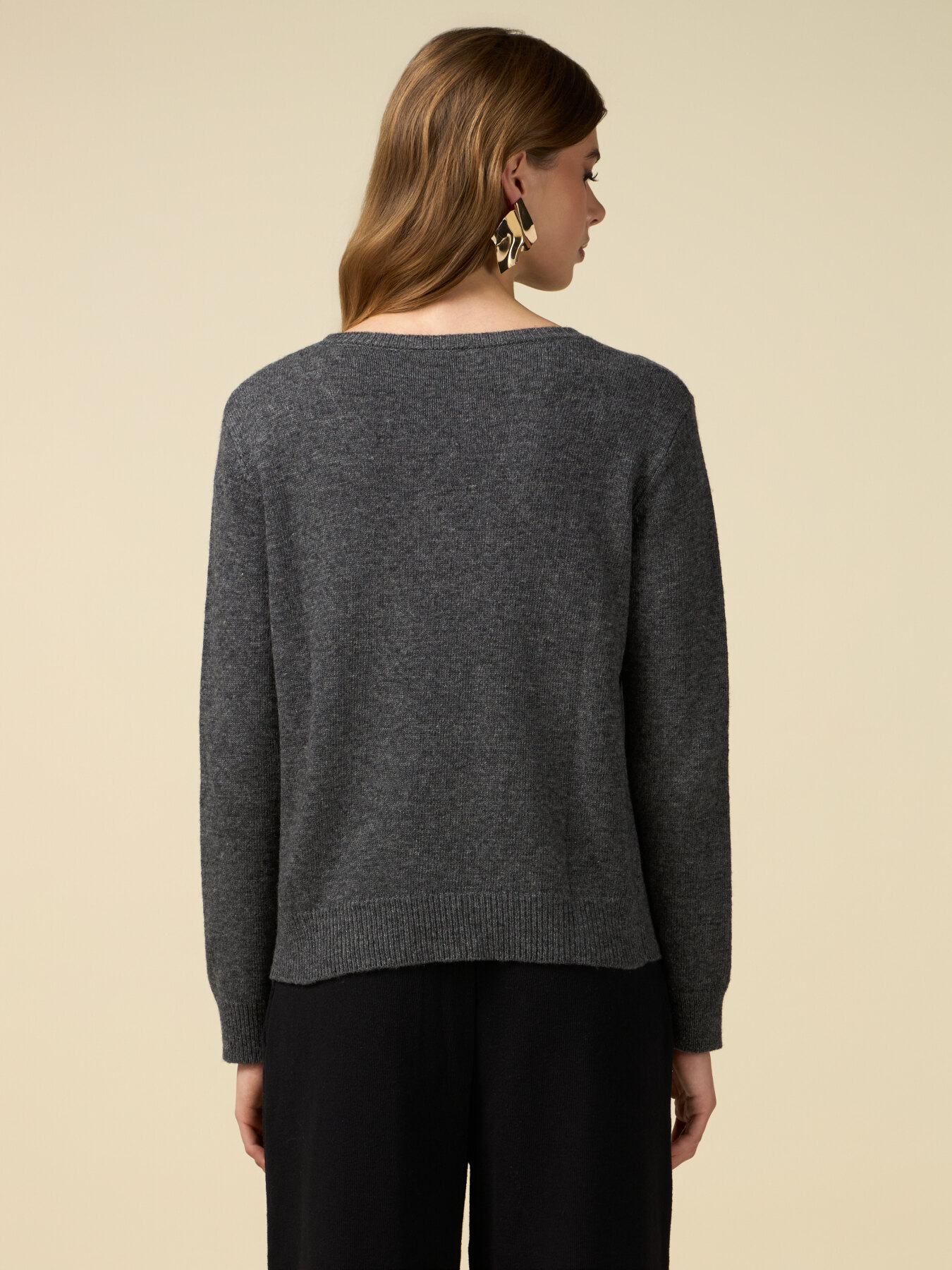 Pull de laine m&eacute;lang&eacute;e jacquard image number 1