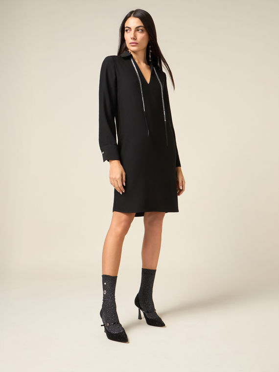 Dress with jewel ribbon