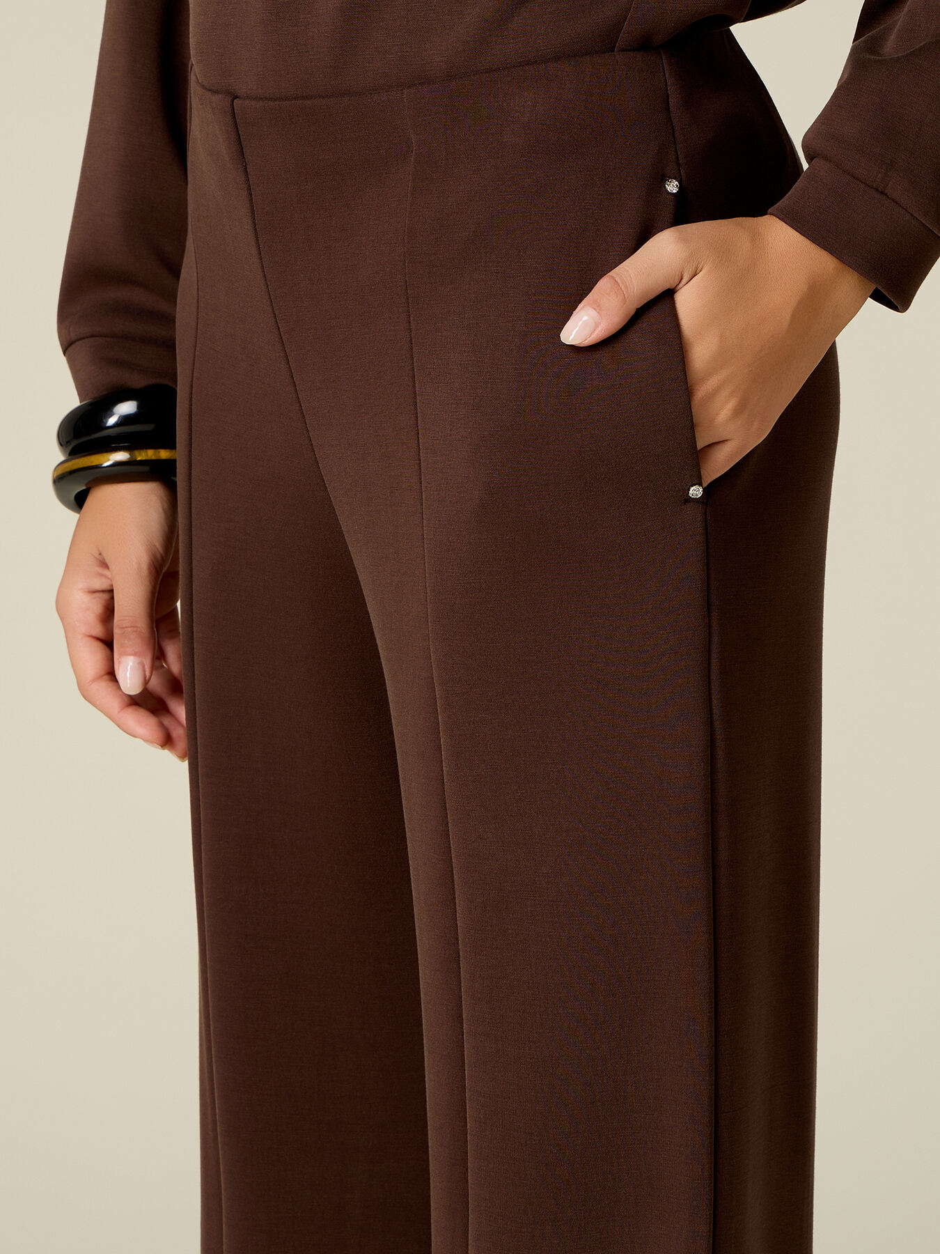 Palazzo pants in scuba fabric image number 2