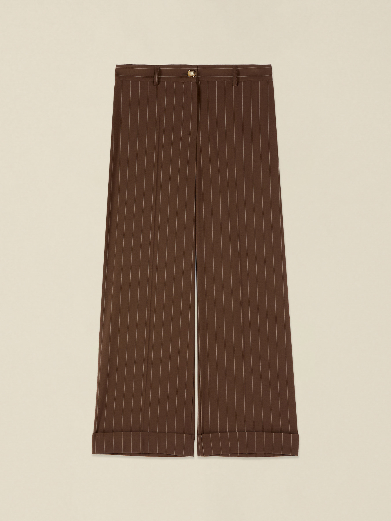 Pantaloni cropped &icirc;n dungi m&eacute;lange din in image number 4