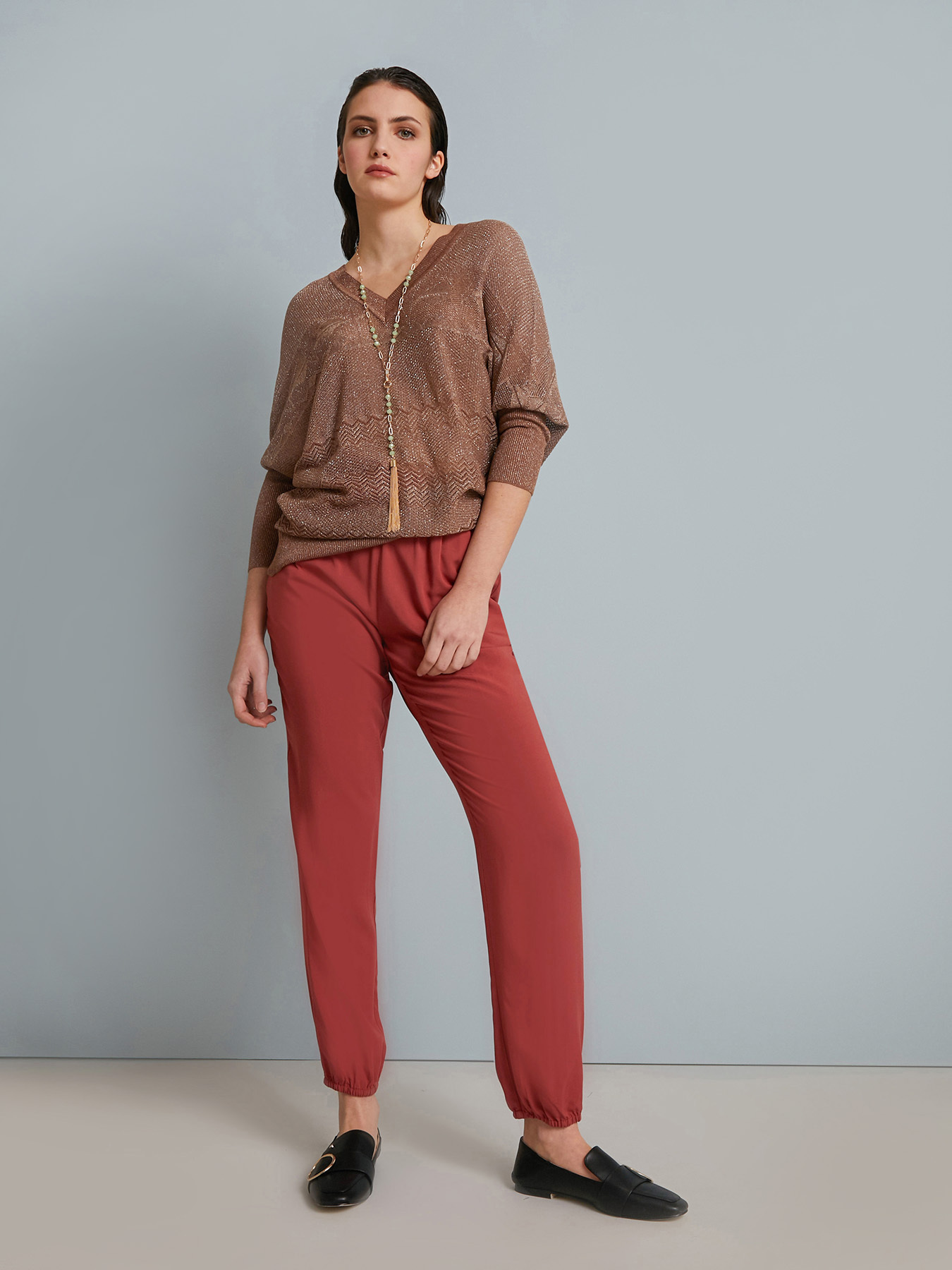 Pantalon jogger en viscose image number 0