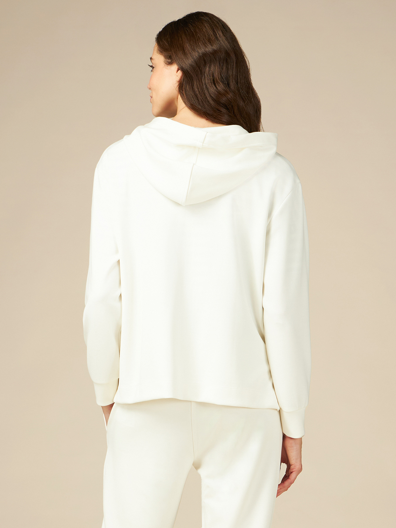 Silky touch hooded and zipped sweatshirt image number 1
