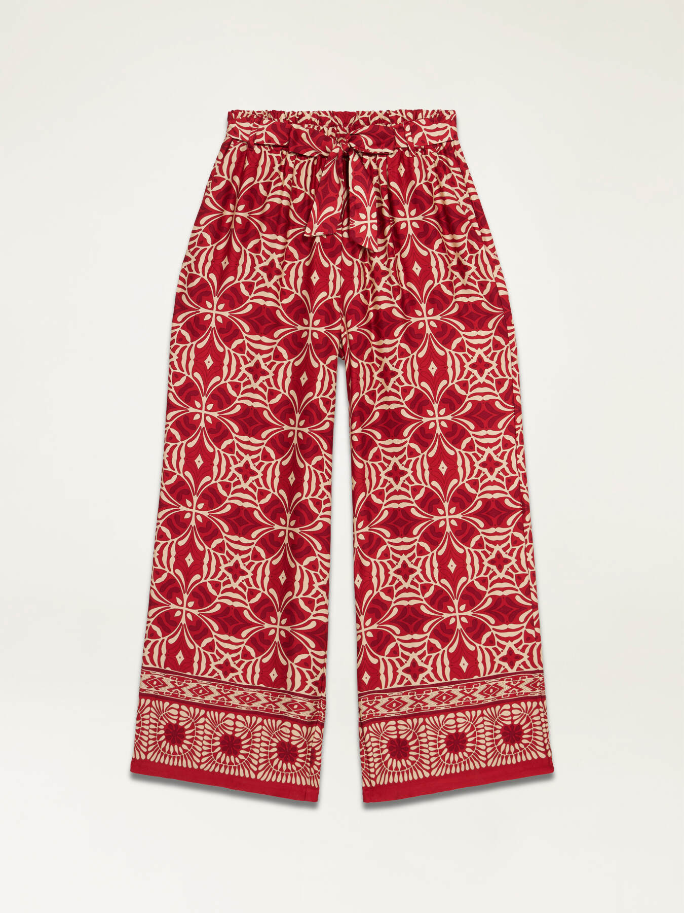 Patterned viscose palazzo trousers image number 4