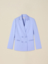 Double-breasted blazer with covered buttons image number 3