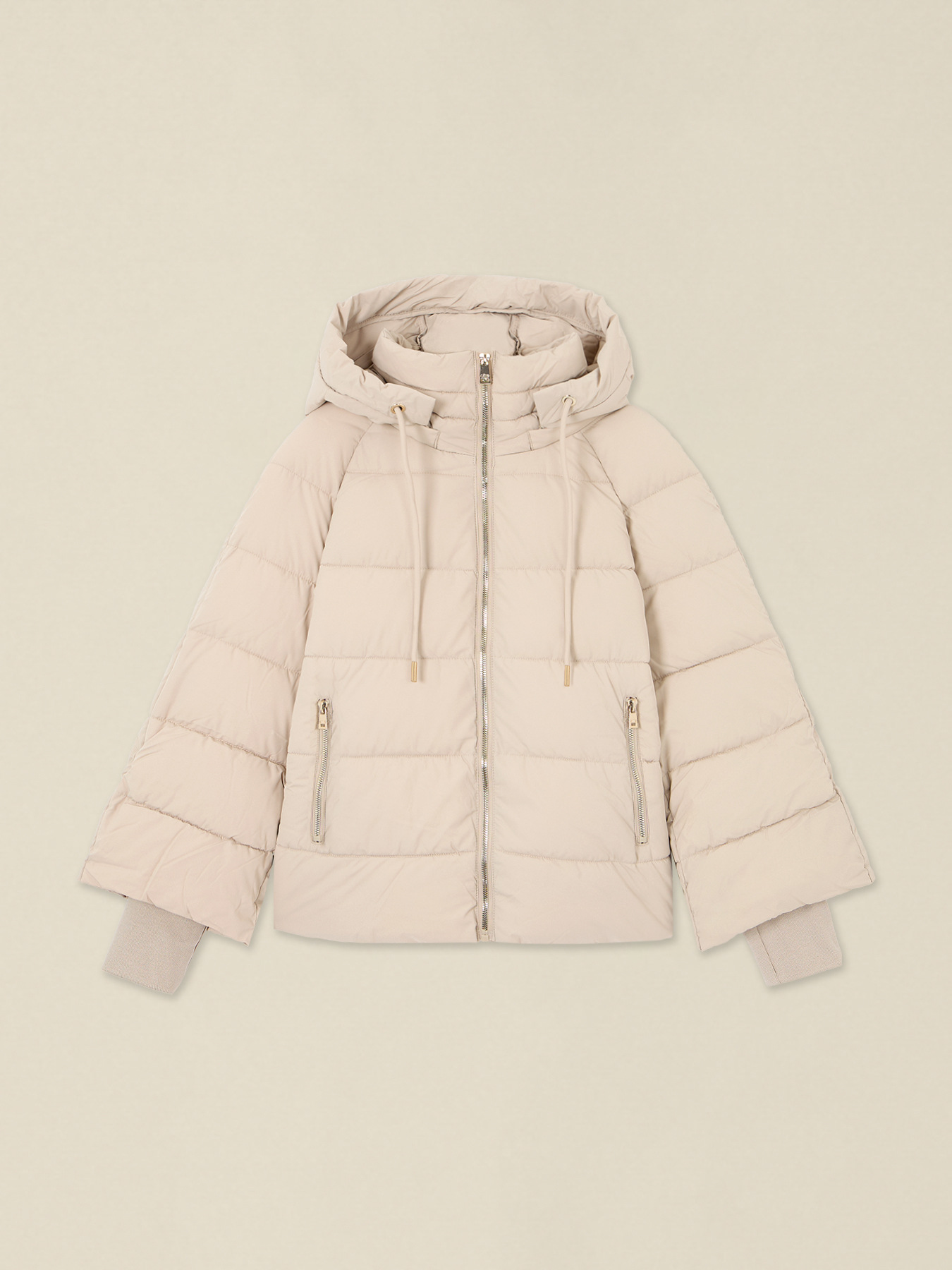 Nylon hooded puffer jacket image number 3