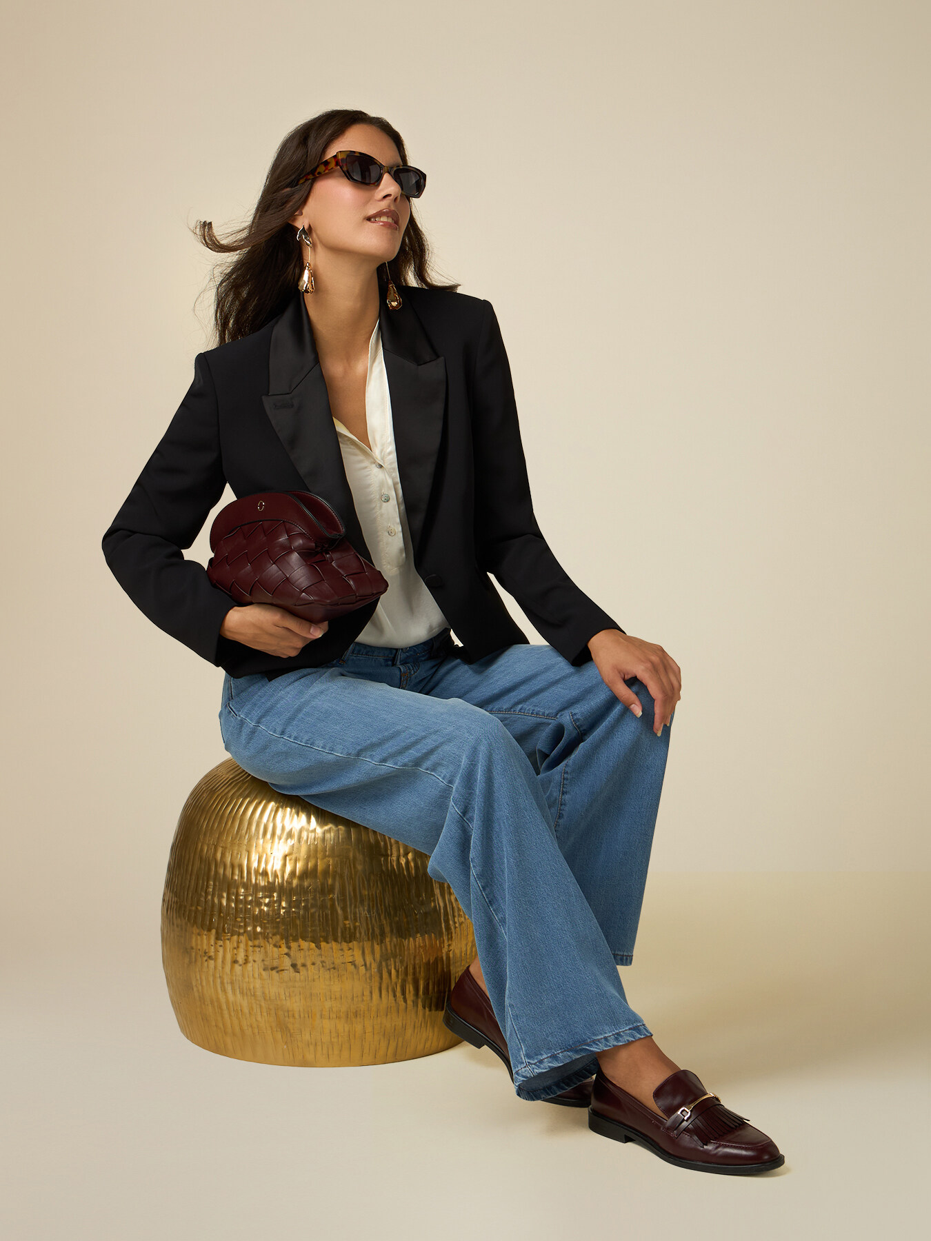 Wide leg tencel jeans image number 0