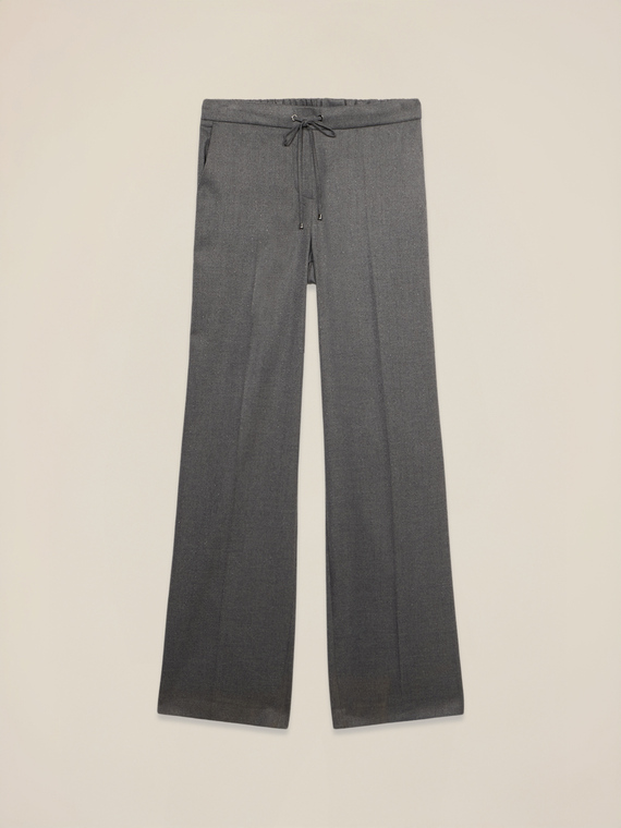 Flannel pants with drawstring
