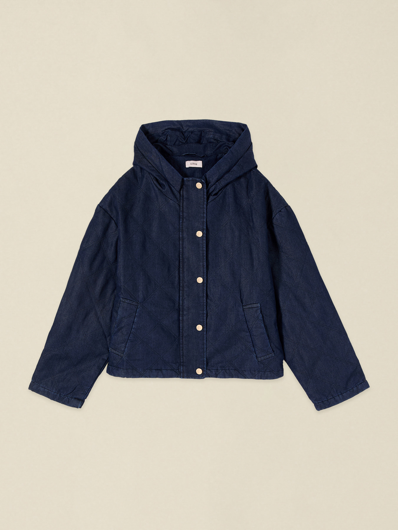 Geacă din denim matlasată cu glugă image number 3
