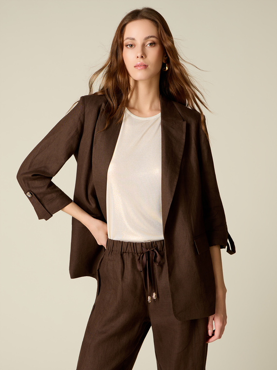 Veste d&eacute;structur&eacute;e en lin