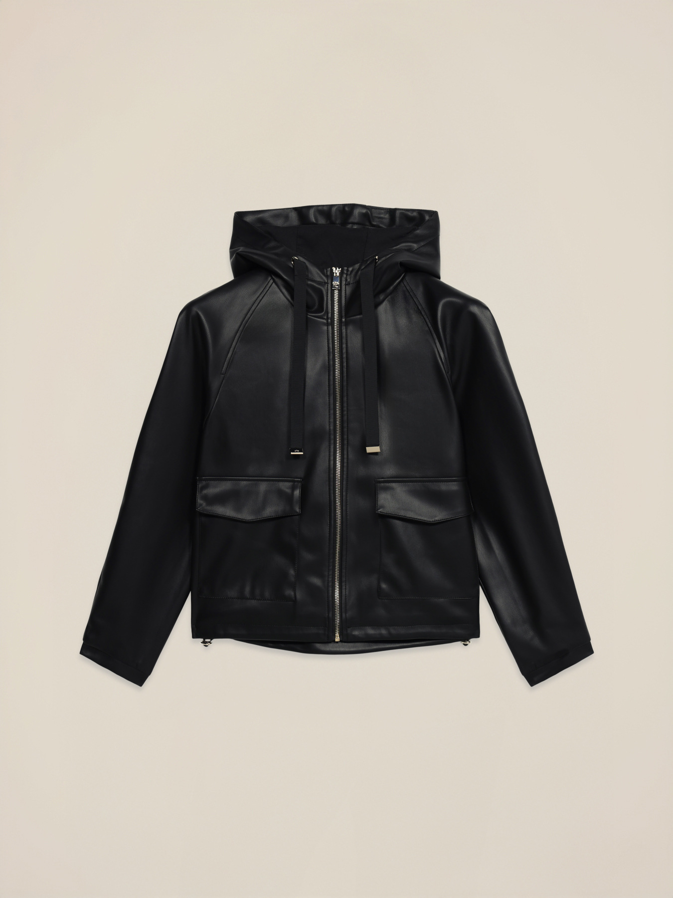 Short jacket with hood and zip image number 4