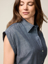 Blusa en tejido mezcla de lino efecto denim image number 2