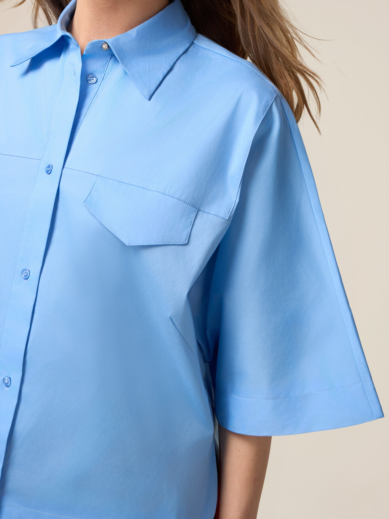 Camicia boxy con taschini image number 2