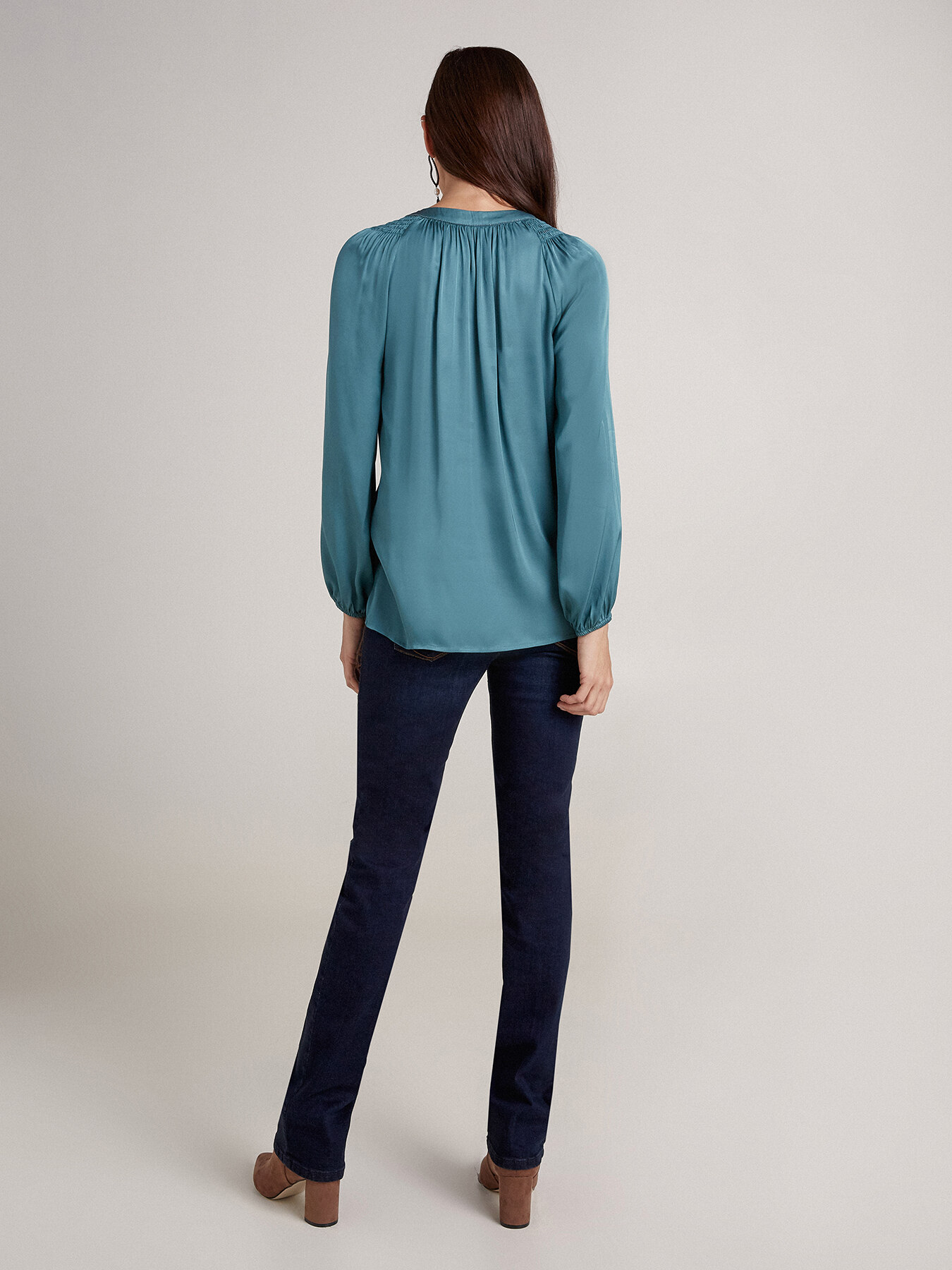 Blouse en satin avec fronces image number 1