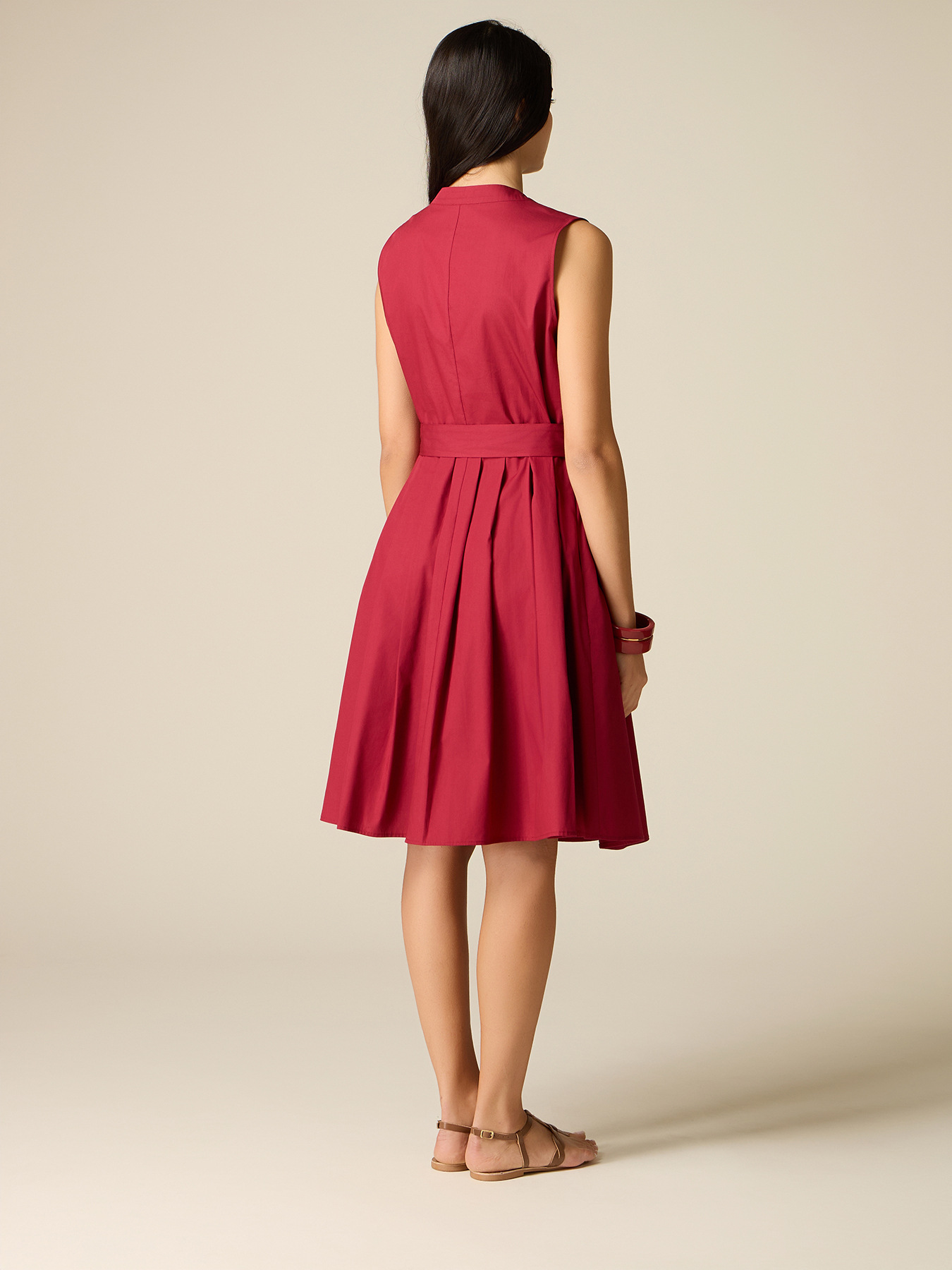 Flare dress in poplin image number 1