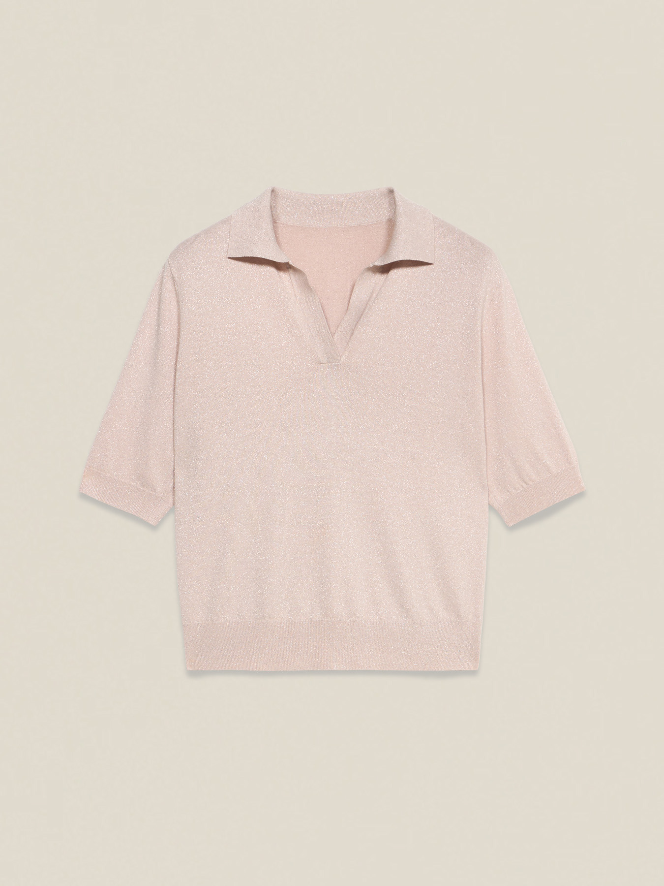 Lurex knit polo shirt image number 4