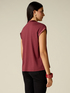 T-shirt bimaterica scollo a V image number 1