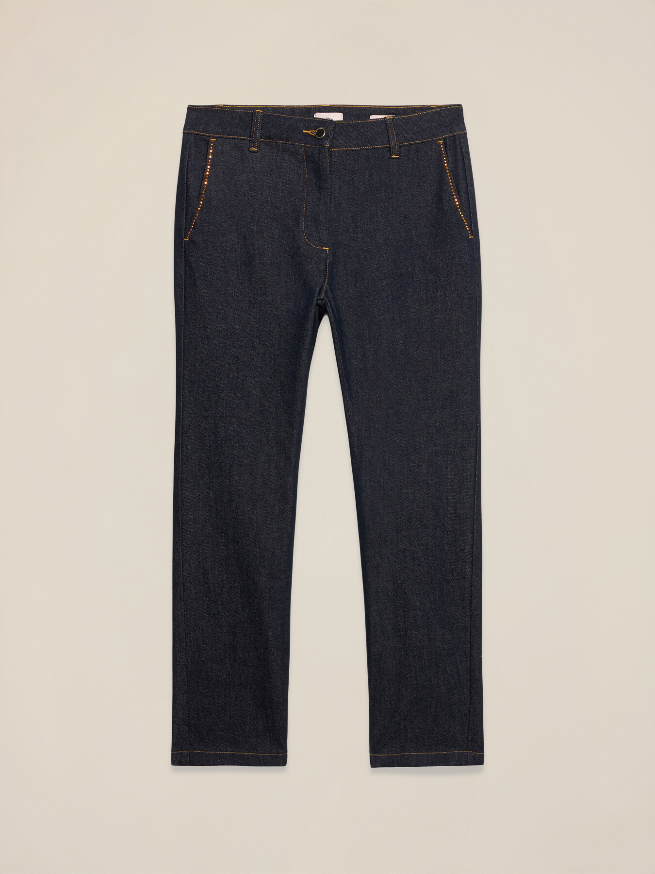 Regular jeans with rhinestones image number 4