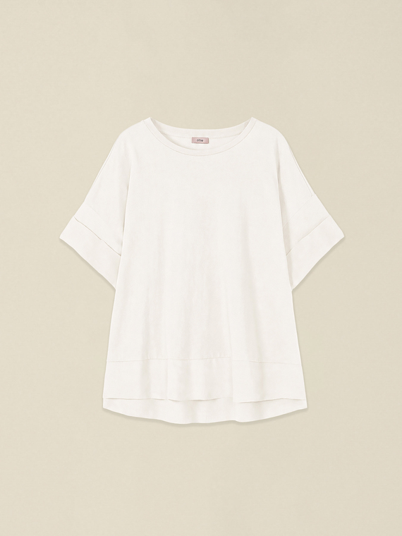 Bi-material oversized T-shirt