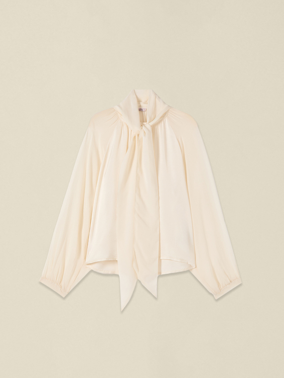 Camisa de viscosa con lazo