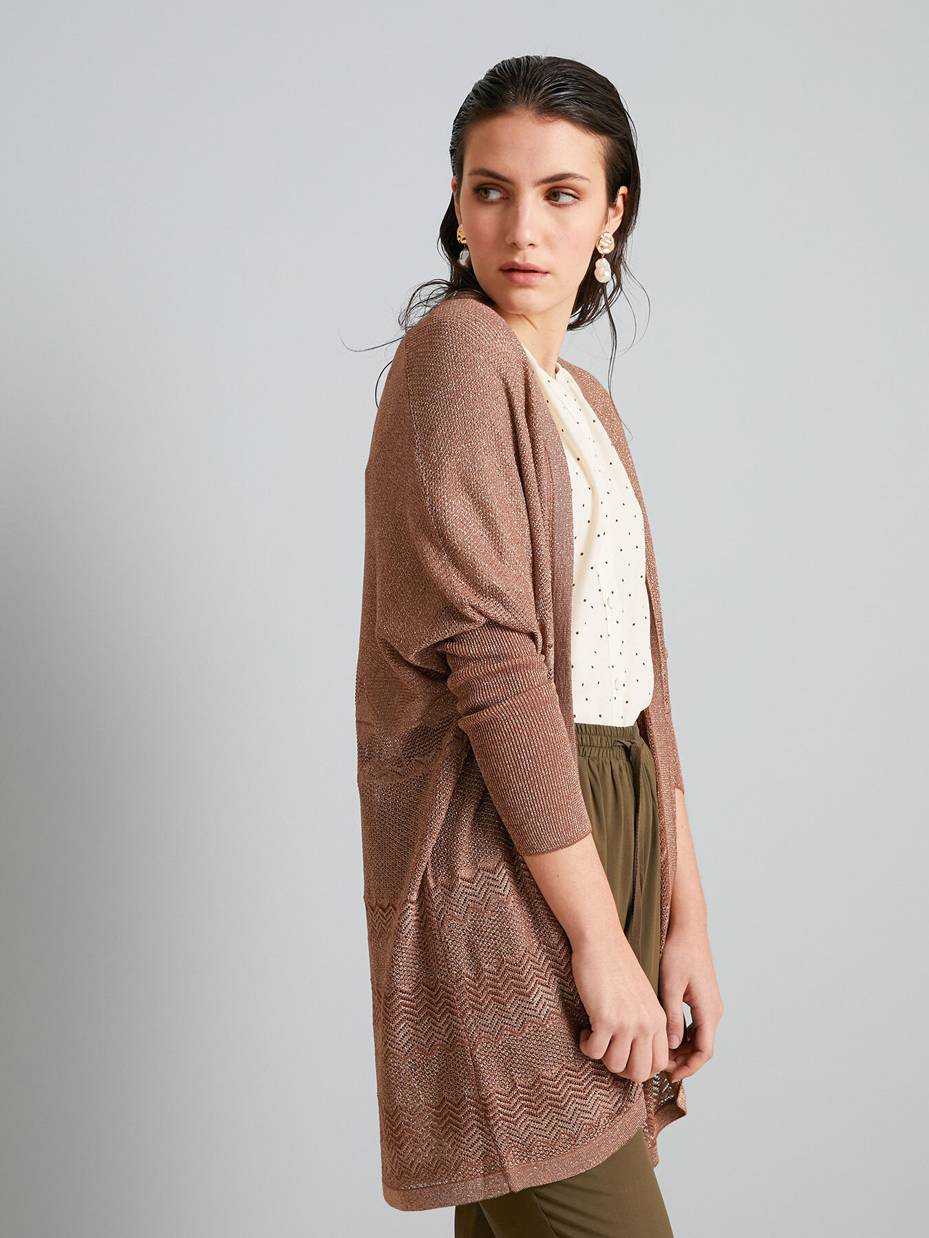 Durchbrochener Lurex-Cardigan image number 2