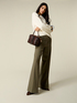 Wide-leg trousers in cotton blend twill image number 0