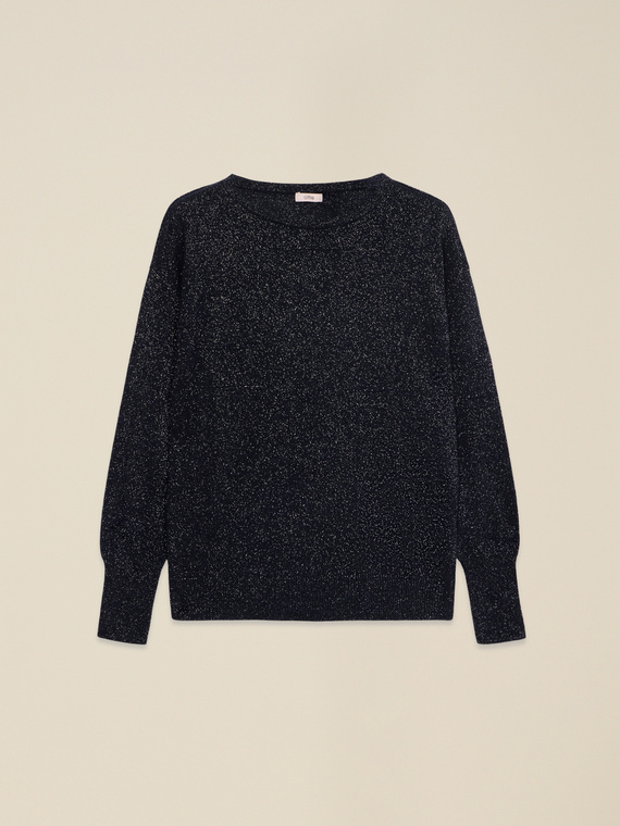 Maille lurex m&eacute;lang&eacute; cachemire