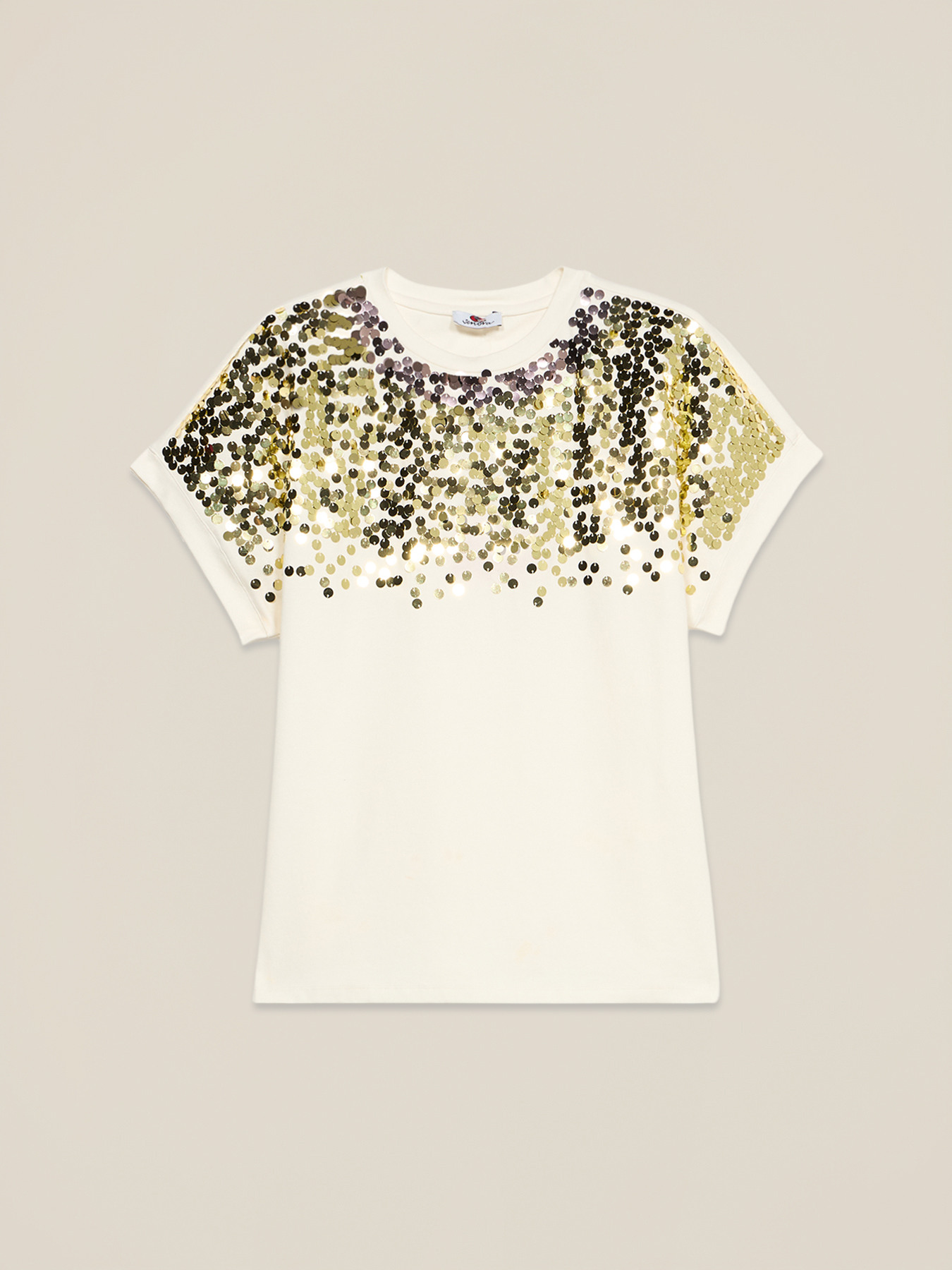 T-shirt in jersey con paillettes image number 3