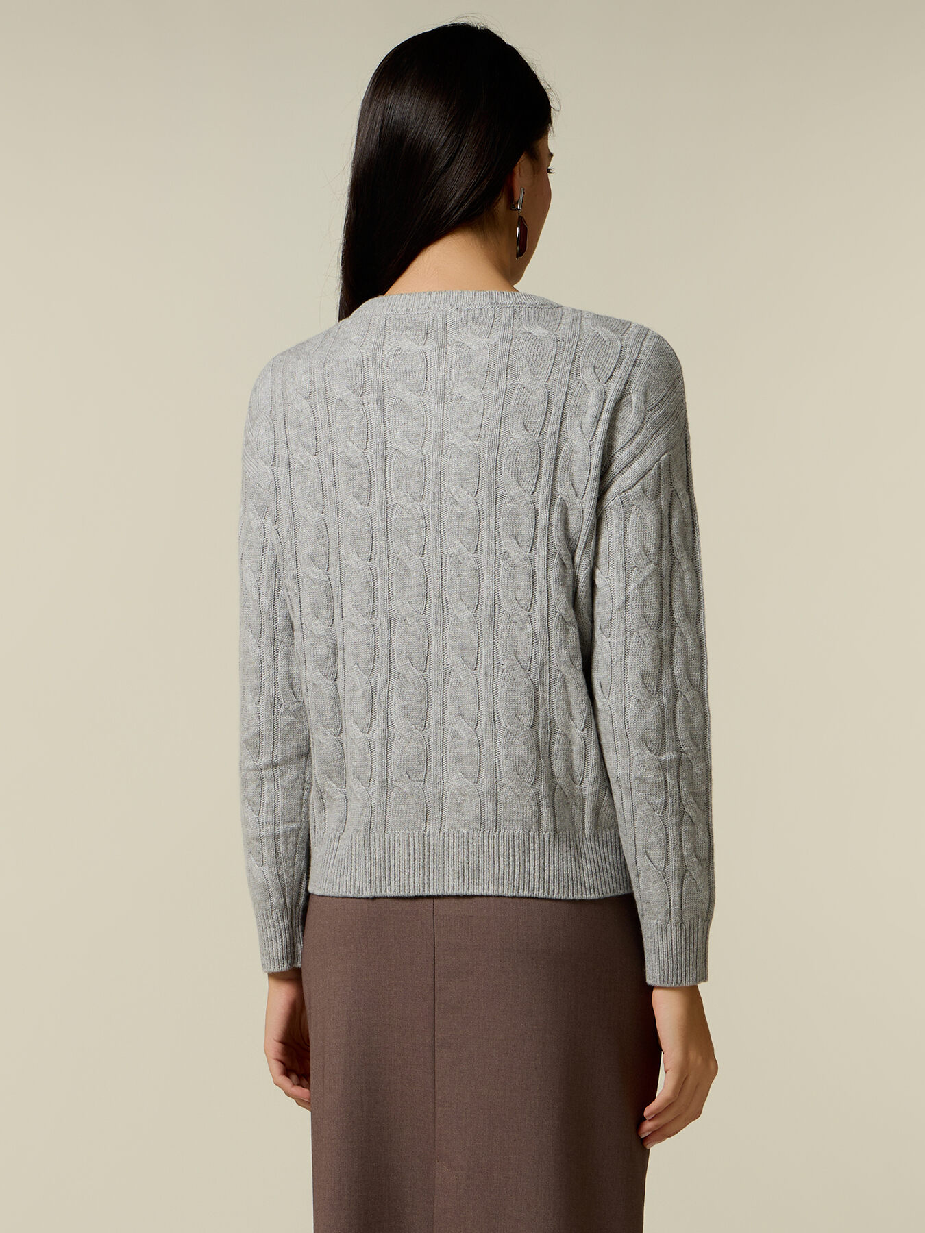 Pullover aus Kaschmirmischung mit Spitzeneinsatz image number 1