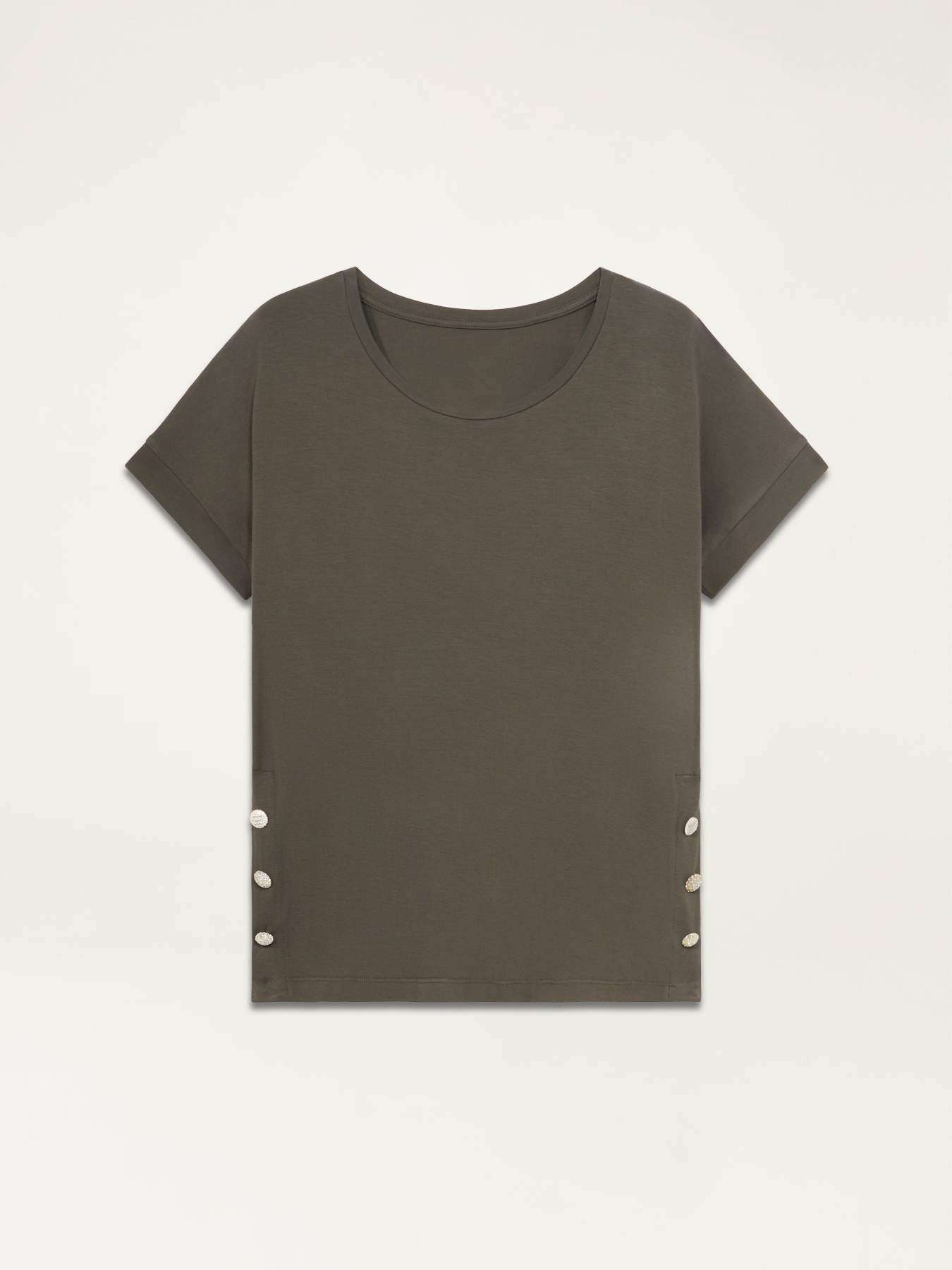 T-shirt con bottoni gioiello image number 3