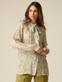 Pleated viscose blouse with bow image number 0