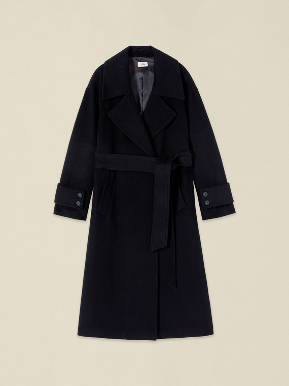 Wool blend double-breasted coat