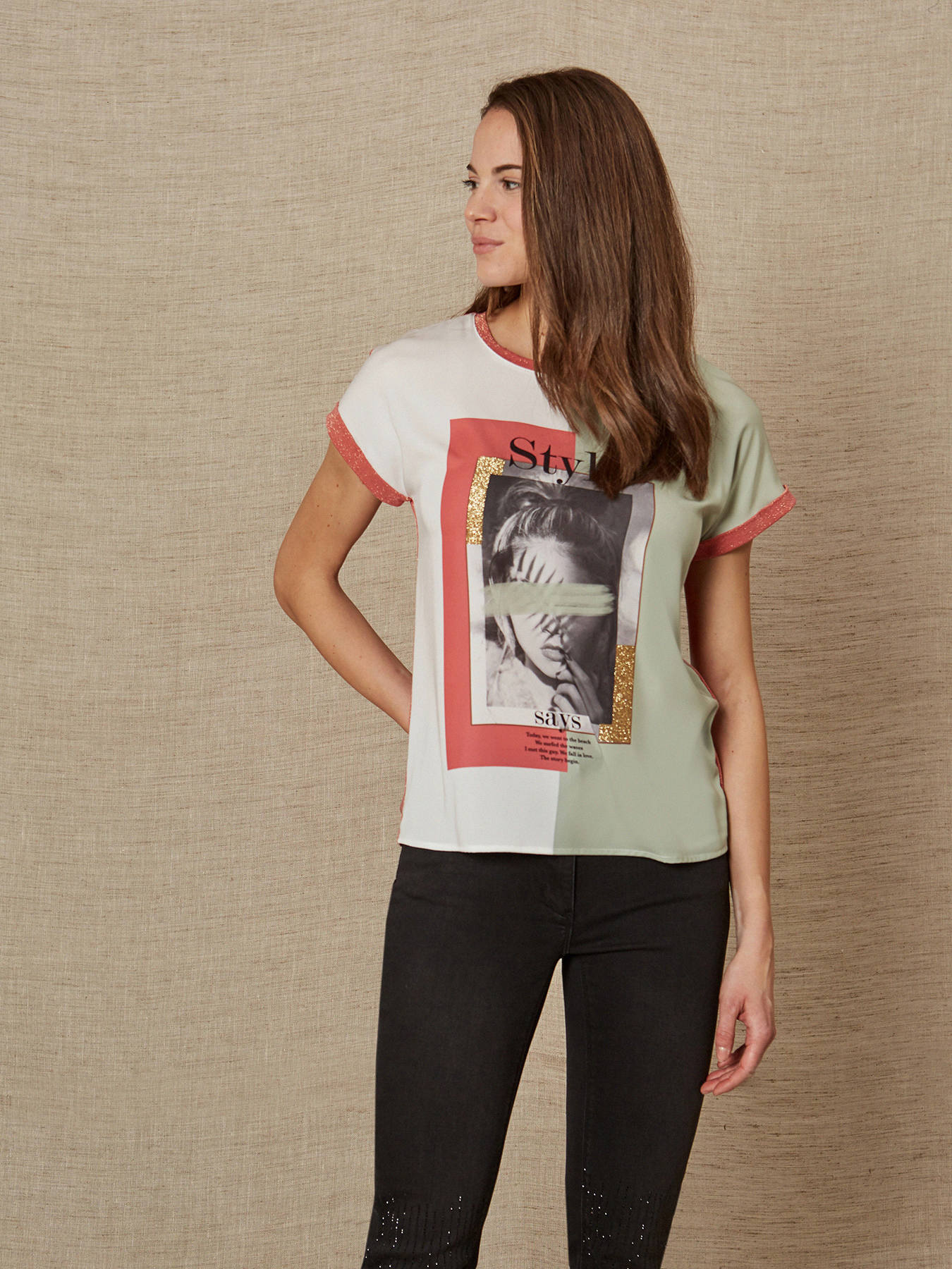 t shirt bimaterica motivi