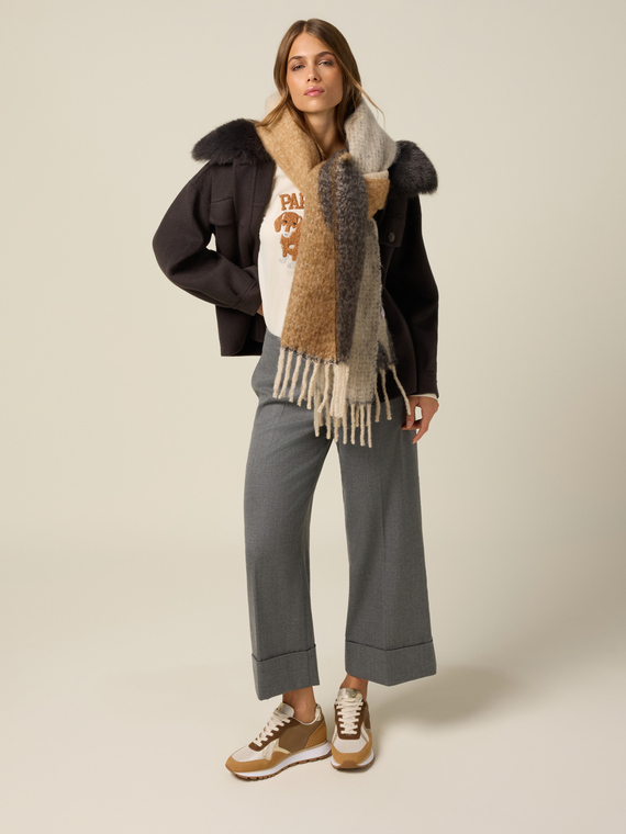 Cropped flannel trousers